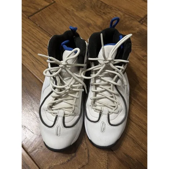 NIKE ZOOM AIR PENNY II BOY BASKETBALL SHOES SIZE 5.5Y US 333886-100 WHT/BLUE