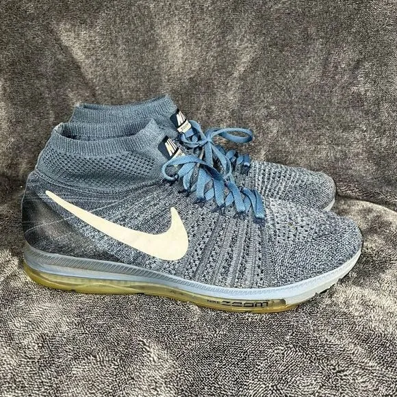 Nike Zoom All Out Flyknit Lace Up Sneaker Blue Running Shoes Size 10