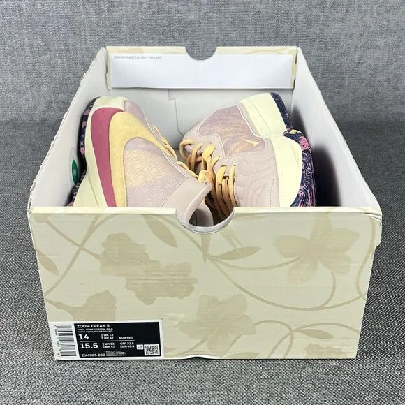 Nike Zoom Freak 5 Fossil Stone Basketball Shoes Men's Size 14 DX4985-200