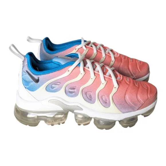 NIKE Air VaporMax Plus &quot;Lava Glow Blue Lagoon&quot; Running Shoes Size 6.5