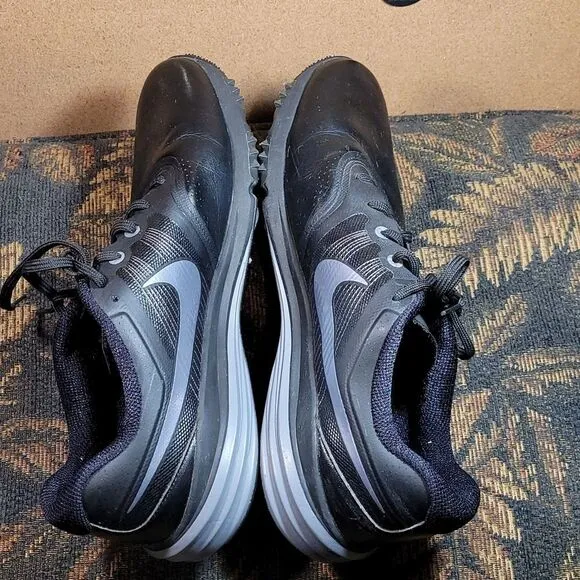 Nike Lunar Command 704427-001 Mens Black Low Top Lace Up Golf Athletic Shoes
