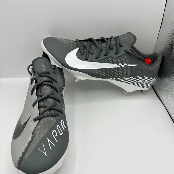Nike React Vapor Ultrafly Elite 4 Grey White Baseball Cleats DN1792-005 Men’s 13