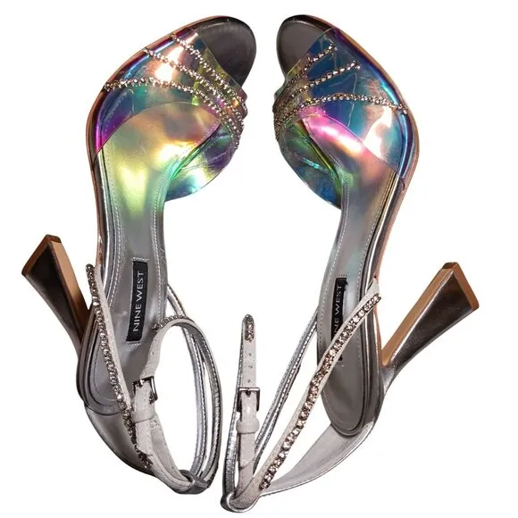 Nine‎ West KLASS3 Comfort Insole Pumps in Silver/Iridescent, Size 7
