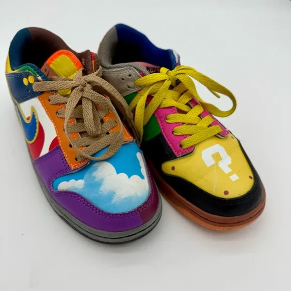 Nintendo Super Mario Bros Nike Dunk Low shoes size 5 youth