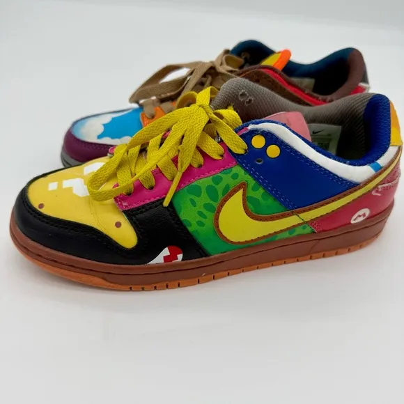 Nintendo Super Mario Bros Nike Dunk Low shoes size 5 youth