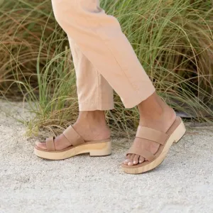 Nisolo Ellie Leather All-Day Wooden Clog in Almond Size 5 NWT