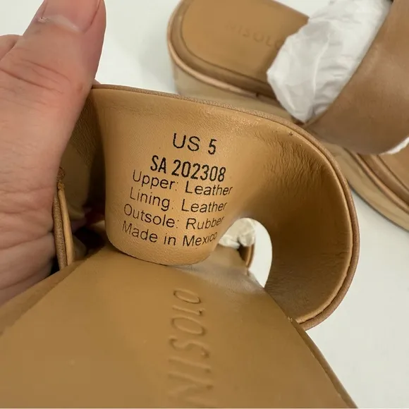 Nisolo Ellie Leather All-Day Wooden Clog in Almond Size 5 NWT