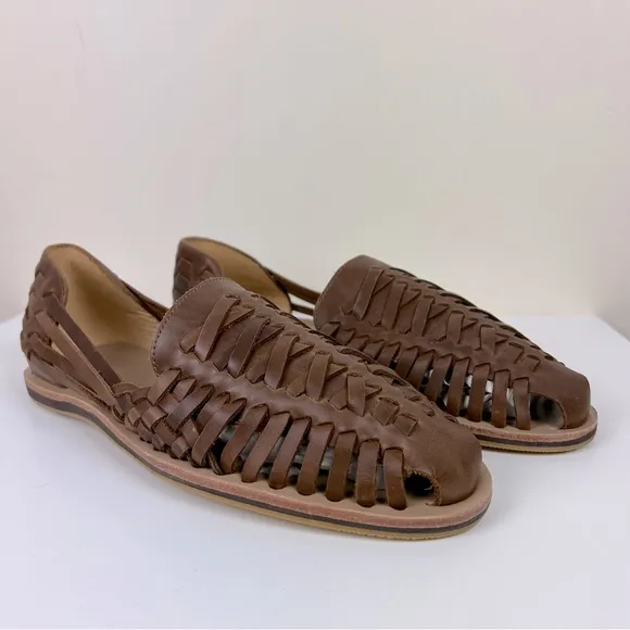 Nisolo | Men's Handmade Leather Huarache Sandal Brown | 11.5