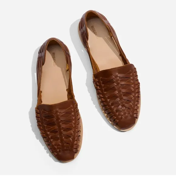 Nisolo | Men's Handmade Leather Huarache Sandal Brown | 11.5