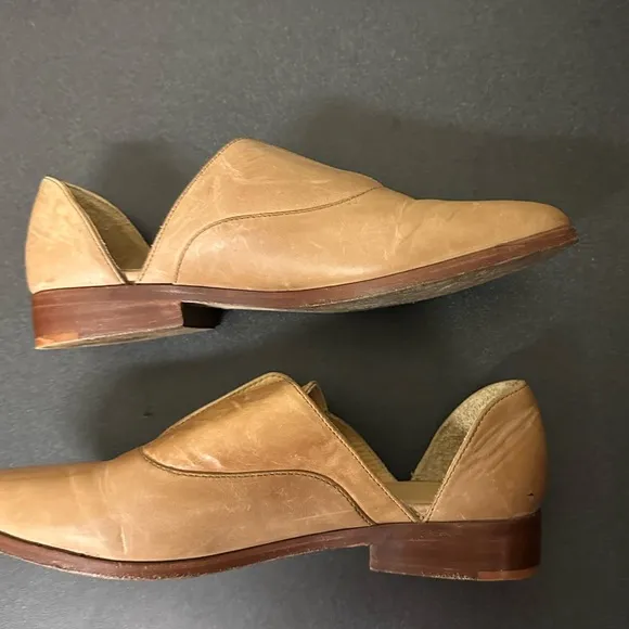 Nisolo Women’s Oxford D’Orsay 2.0 Flats Shoes Almond Beige Tan 8.5 Leather