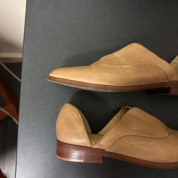 Nisolo Women’s Oxford D’Orsay 2.0 Flats Shoes Almond Beige Tan 8.5 Leather