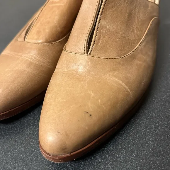 Nisolo Women’s Oxford D’Orsay 2.0 Flats Shoes Almond Beige Tan 8.5 Leather