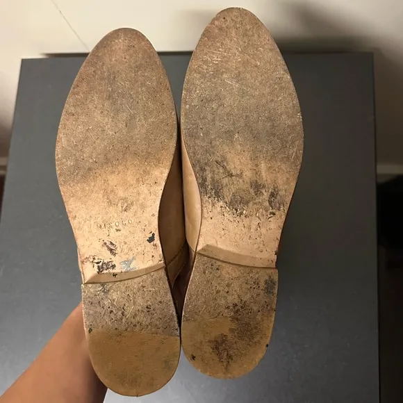 Nisolo Women’s Oxford D’Orsay 2.0 Flats Shoes Almond Beige Tan 8.5 Leather
