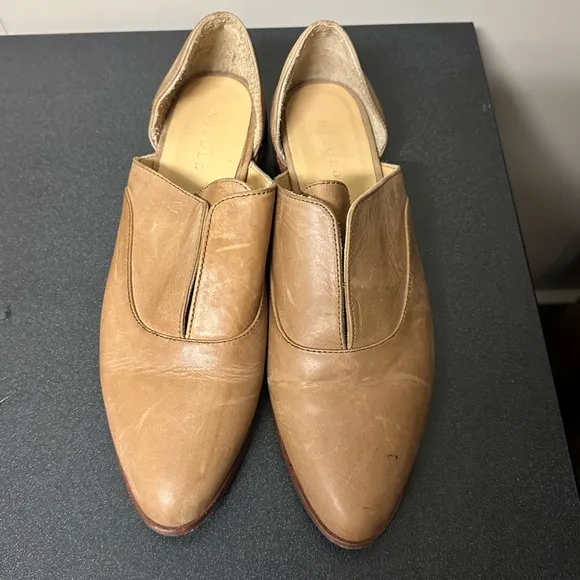 Nisolo Women’s Oxford D’Orsay 2.0 Flats Shoes Almond Beige Tan 8.5 Leather