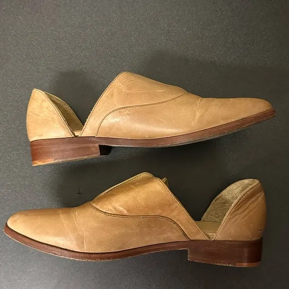Nisolo Women’s Oxford D’Orsay 2.0 Flats Shoes Almond Beige Tan 8.5 Leather
