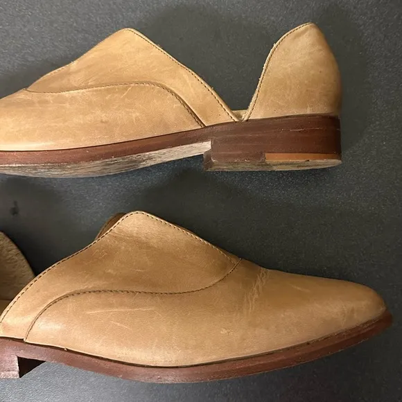 Nisolo Women’s Oxford D’Orsay 2.0 Flats Shoes Almond Beige Tan 8.5 Leather