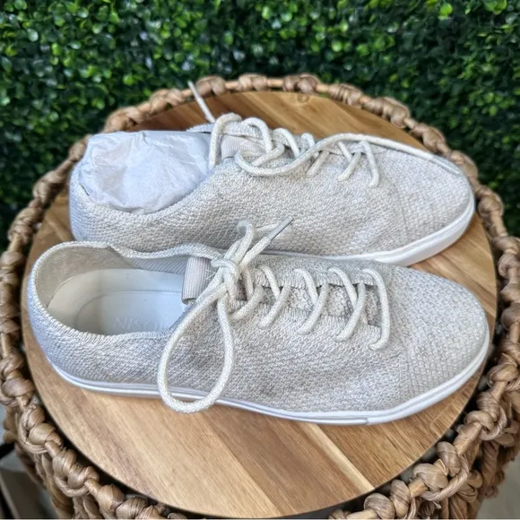Nisolo x Anthropologie Women's Go-to Eco-Knit Sneaker | new in box linen