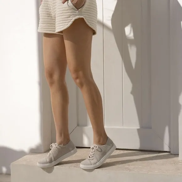 Nisolo x Anthropologie Women's Go-to Eco-Knit Sneaker | new in box linen