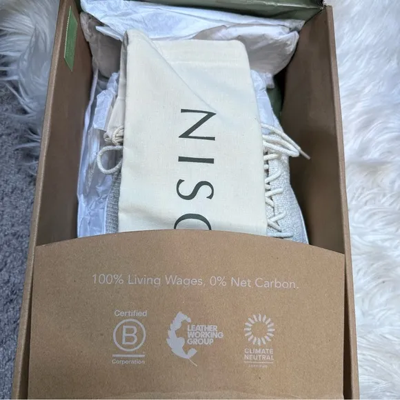 Nisolo x Anthropologie Women's Go-to Eco-Knit Sneaker | new in box linen