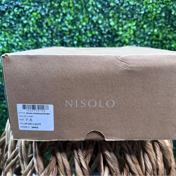 Nisolo x Anthropologie Women's Go-to Eco-Knit Sneaker | new in box linen