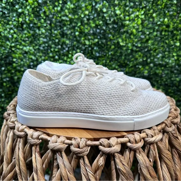 Nisolo x Anthropologie Women's Go-to Eco-Knit Sneaker | new in box linen
