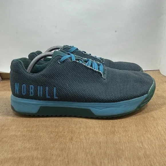 No Bull Trainer Men Size 11 Low Top Green Blue Superfabric Gym Shoes Sneakers
