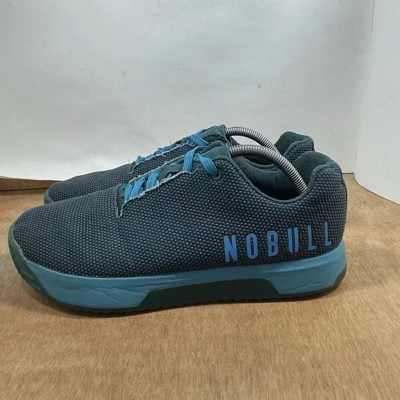 No Bull Trainer Men Size 11 Low Top Green Blue Superfabric Gym Shoes Sneakers