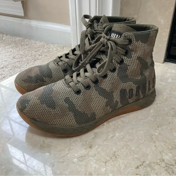 NoBull High-Top Woodland Camo Trainer Shoes, Men’s Size 6/Women’s 7.5