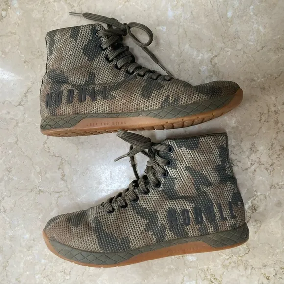 NoBull High-Top Woodland Camo Trainer Shoes, Men’s Size 6/Women’s 7.5