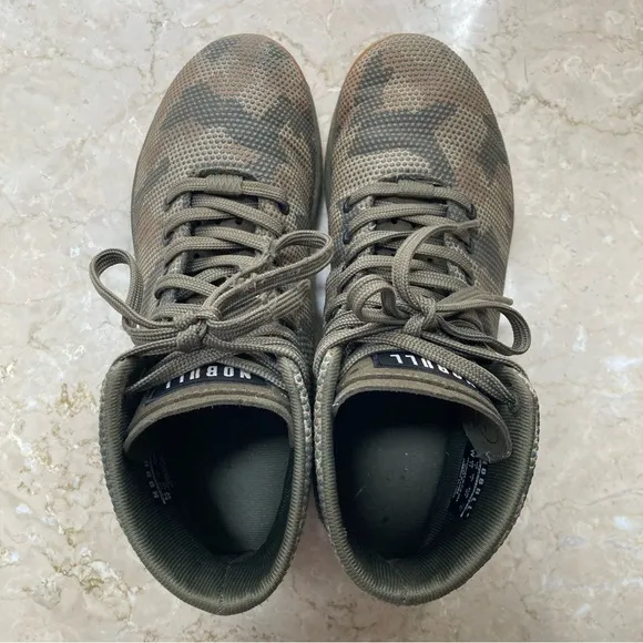NoBull High-Top Woodland Camo Trainer Shoes, Men’s Size 6/Women’s 7.5