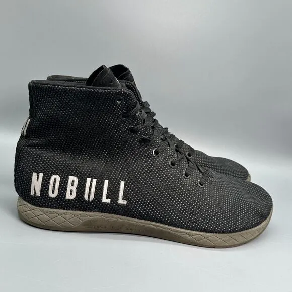 Nobull Mens 11.5 Black Sneakers High Top Lace-Up Ivy Trainer Outwork Shoes Ankle