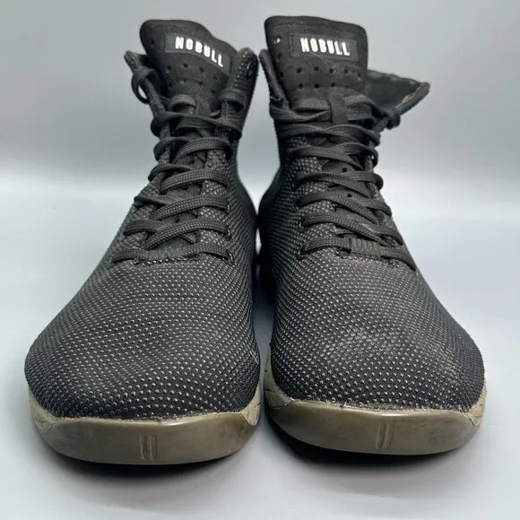 Nobull Mens 11.5 Black Sneakers High Top Lace-Up Ivy Trainer Outwork Shoes Ankle