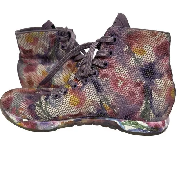 Nobull Outwork High-Top Floral Purple Weight Training Shoes Workout Size 8.5