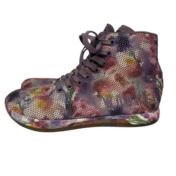 Nobull Outwork High-Top Floral Purple Weight Training Shoes Workout Size 8.5