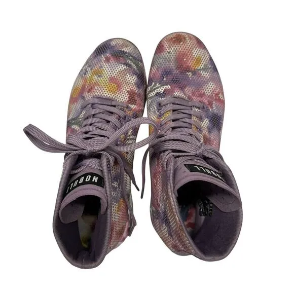 Nobull Outwork High-Top Floral Purple Weight Training Shoes Workout Size 8.5