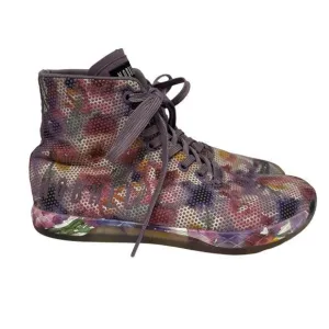 Nobull Outwork High-Top Floral Purple Weight Training Shoes Workout Size 8.5