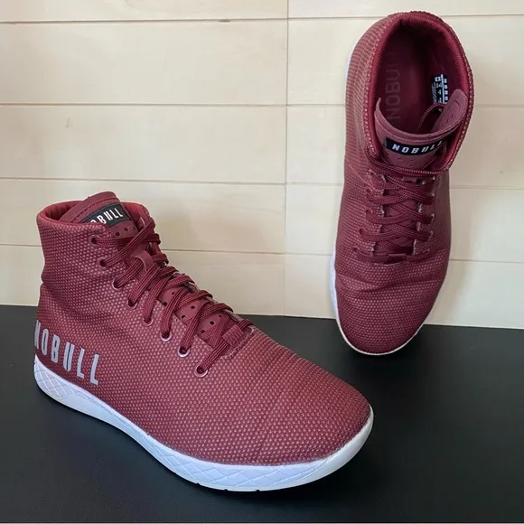 NoBull Outwork High Top Men's Size 10 Shoes Maroon White SuperFabric Trainers