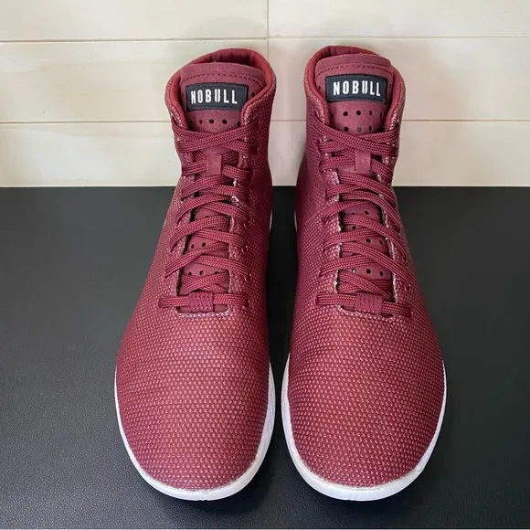 NoBull Outwork High Top Men's Size 10 Shoes Maroon White SuperFabric Trainers
