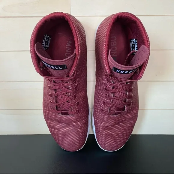 NoBull Outwork High Top Men's Size 10 Shoes Maroon White SuperFabric Trainers