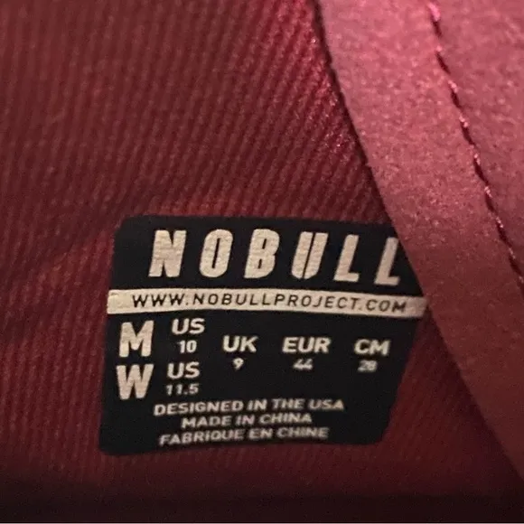NoBull Outwork High Top Men's Size 10 Shoes Maroon White SuperFabric Trainers