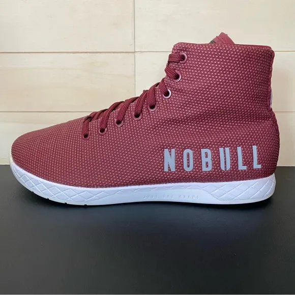 NoBull Outwork High Top Men's Size 10 Shoes Maroon White SuperFabric Trainers