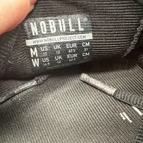NOBULL SuperFabric Mens 13 Black Green Athletic Shoes Lace Low Trainer Sneakers