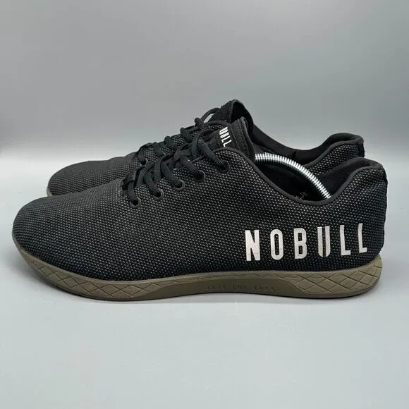 NOBULL SuperFabric Mens 13 Black Green Athletic Shoes Lace Low Trainer Sneakers