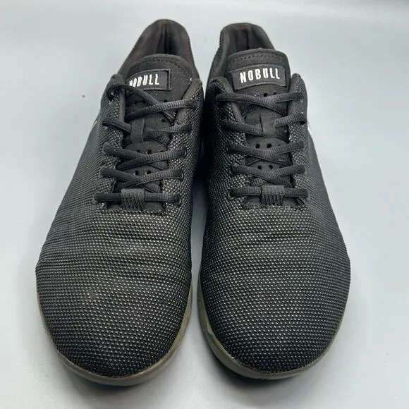 NOBULL SuperFabric Mens 13 Black Green Athletic Shoes Lace Low Trainer Sneakers