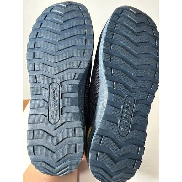 NWB Skechers Womens Bulkin-Balran Comp Toe Work Shoes Sneakers Navy Gold Size 8
