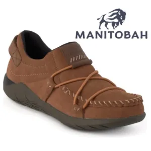 NWOB $150 MANITOBAH MEN'S MAKWA SLIP-ON BUNGEE LOOP SHOES - OAK