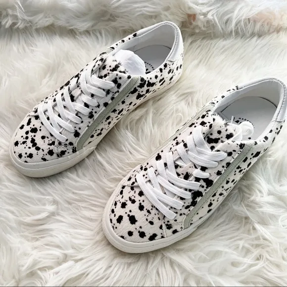 NWOB Madewell Sidewalk Low-Top Sneakers in Spatter-Painted Calf Hair