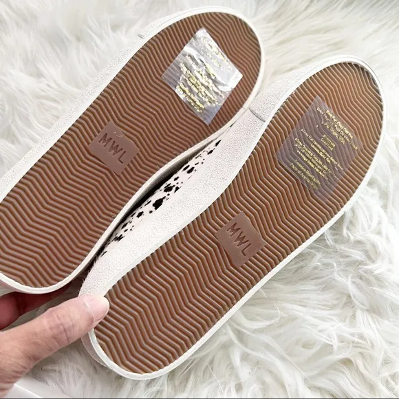 NWOB Madewell Sidewalk Low-Top Sneakers in Spatter-Painted Calf Hair