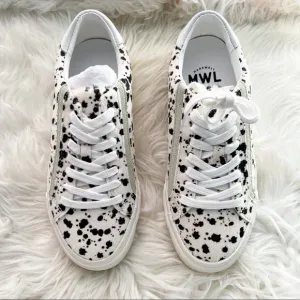 NWOB Madewell Sidewalk Low-Top Sneakers in Spatter-Painted Calf Hair