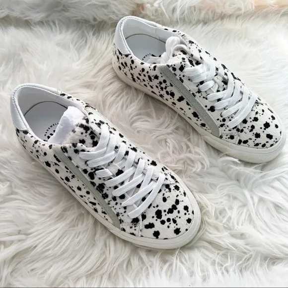 NWOB Madewell Sidewalk Low-Top Sneakers in Spatter-Painted Calf Hair